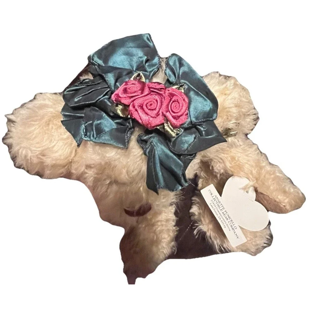 Vintage Annette Funicello Collectible Mohair Teddy Bear Jointed 13 Inch Tags Pin